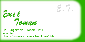 emil toman business card